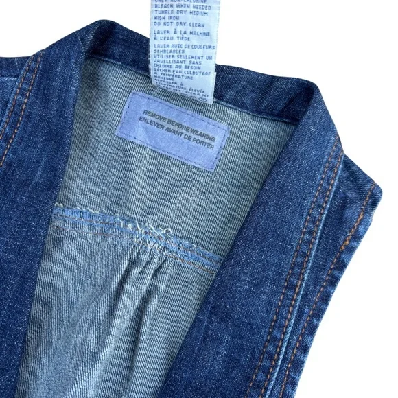90s Y2K 725 originals denim jean vest in size small vintage like new youth small - Picture 4 of 4